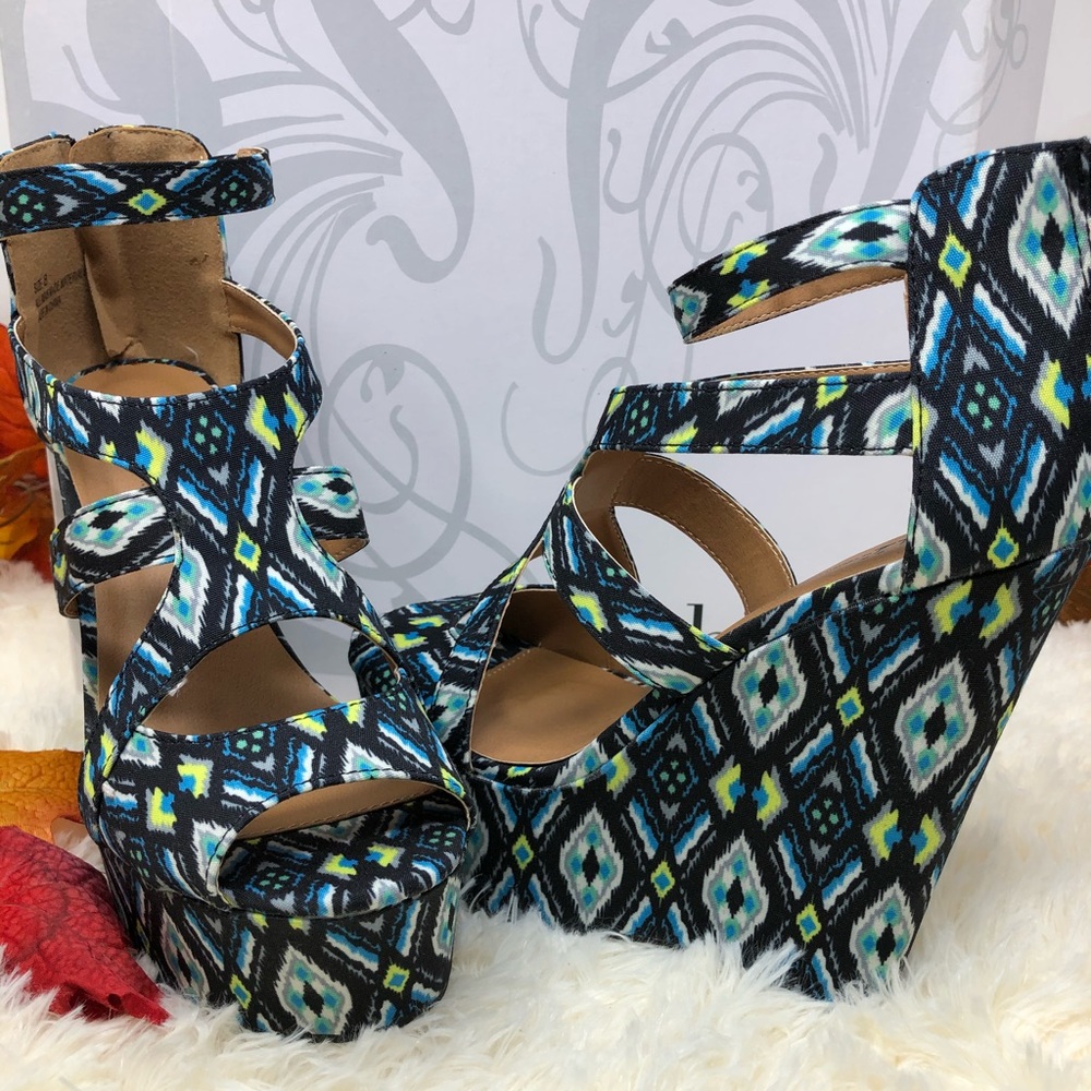 Shi By Journeys Multi Colored Platform Wedges - image 2